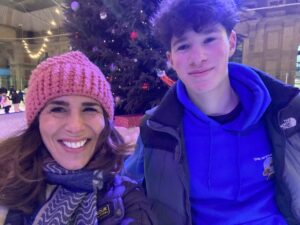 People Director Michelle Lustig Ice skating with son