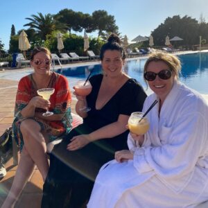 Katy, Jess and Sales Director Sarah Hamilton in Spain