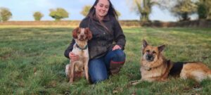 Digital Marketing Executive Lauren Mott with dogs