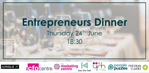 Entrepreneurs dinner Leeds event banner