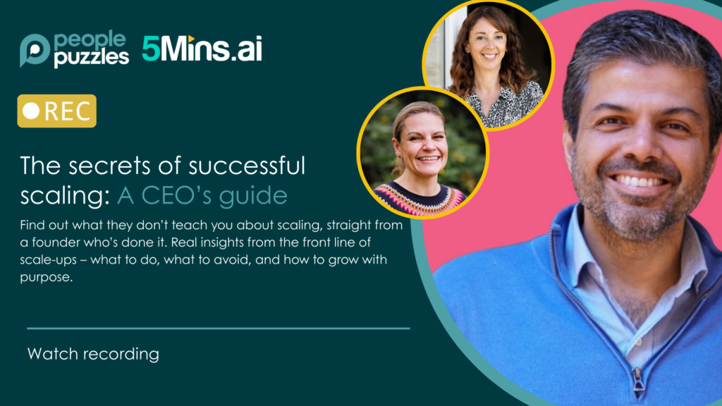 Webinar recording title banner for the Secrets of Successful Scaling webinar