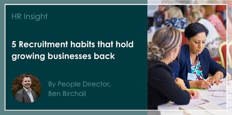 Blog banner with title 5 recruitment habits that hold growing businesses back